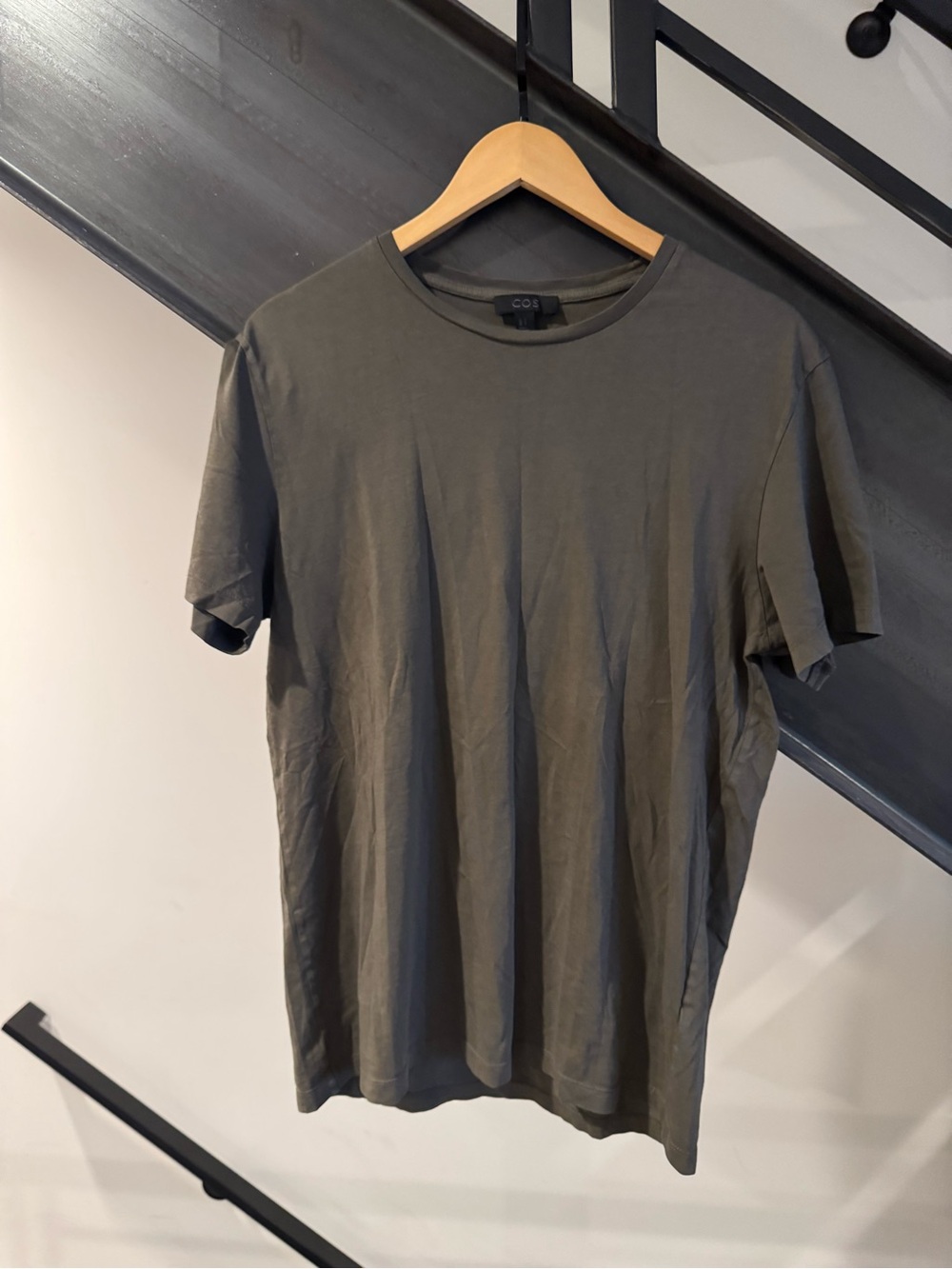 COS Men's Short Sleeve Tee in Olive